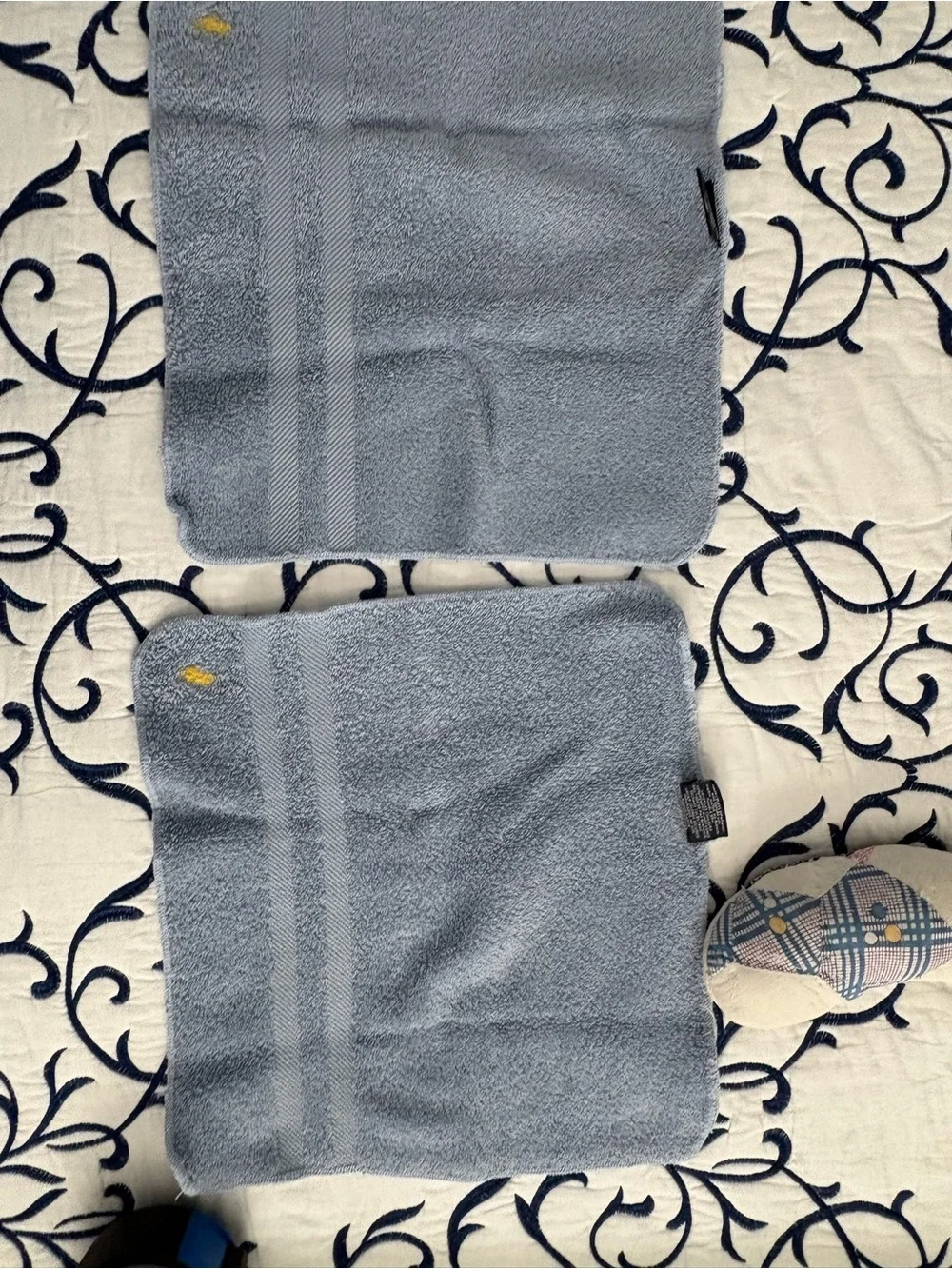 Vintage Ralph Lauren Soft Light Blue Plush Towel Set